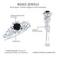 thumbnail image 6 of Rosec Jewels Natural Black Spinel Flower Engagement Ring with Diamond, Black Spinel Engagement Ring, 10K White Gold, US 5.50, 6 of 9