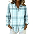 thumbnail image 2 of Cutuoiiu Women's Long Sleeve Button Down Shirts Plaid Business Casual Work Blouses Gifts, 2 of 3