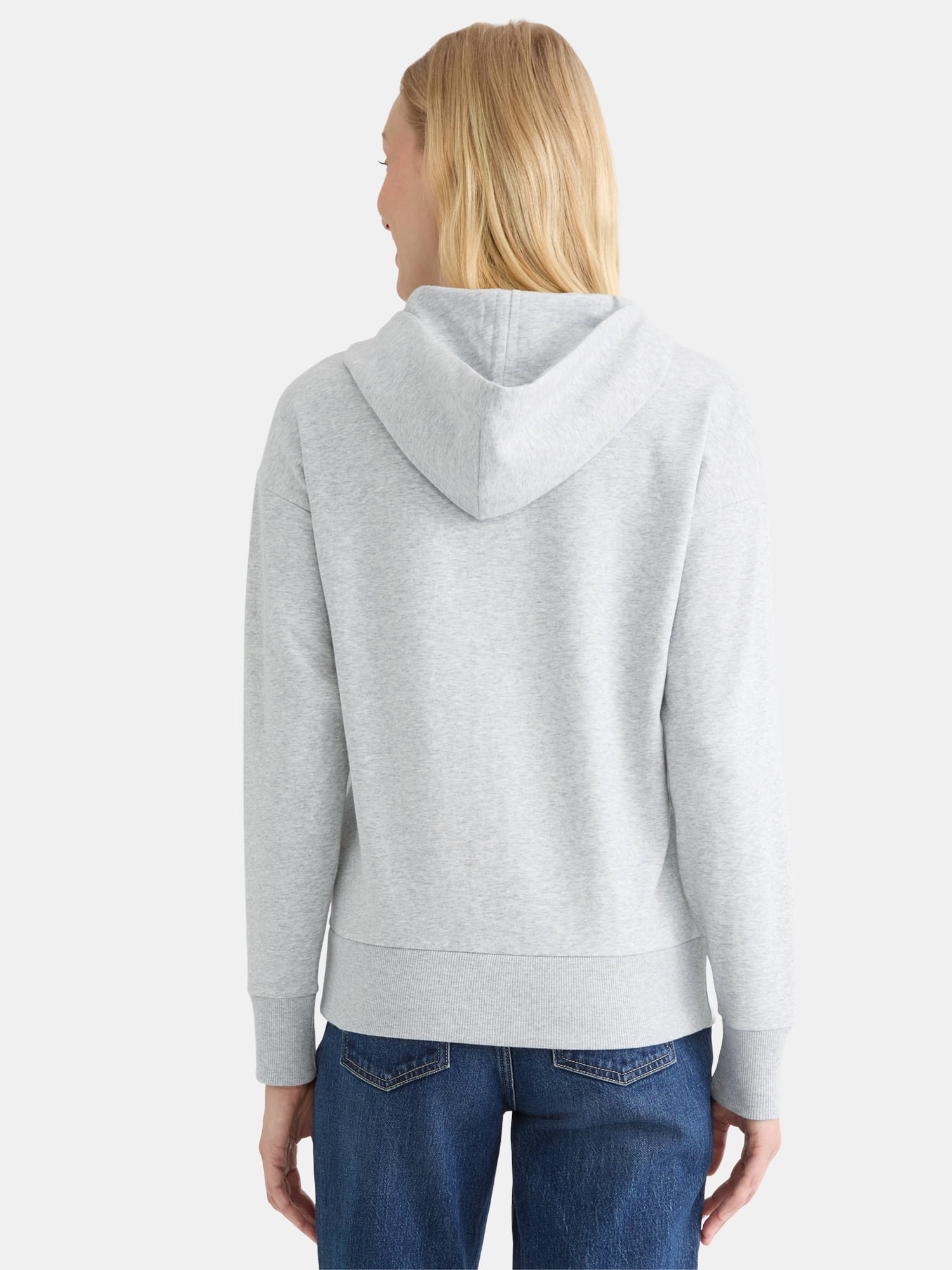 Time and Tru Women's and Women’s Plus Zip Front Fleece Hoodie Jacket, Sizes XS-4X