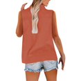 thumbnail image 4 of Orange Womens Tops Cotton Linen Shirts for Sleeveless Collared Tops Oversized Up Blouses Work Shirts Casual Summer Tshirt Shirts for Women, 4 of 6