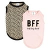 Luvable Friends Dog Pet Dog and Cats Cotton T-Shirts 2pk, Bff Leopard, X-Small