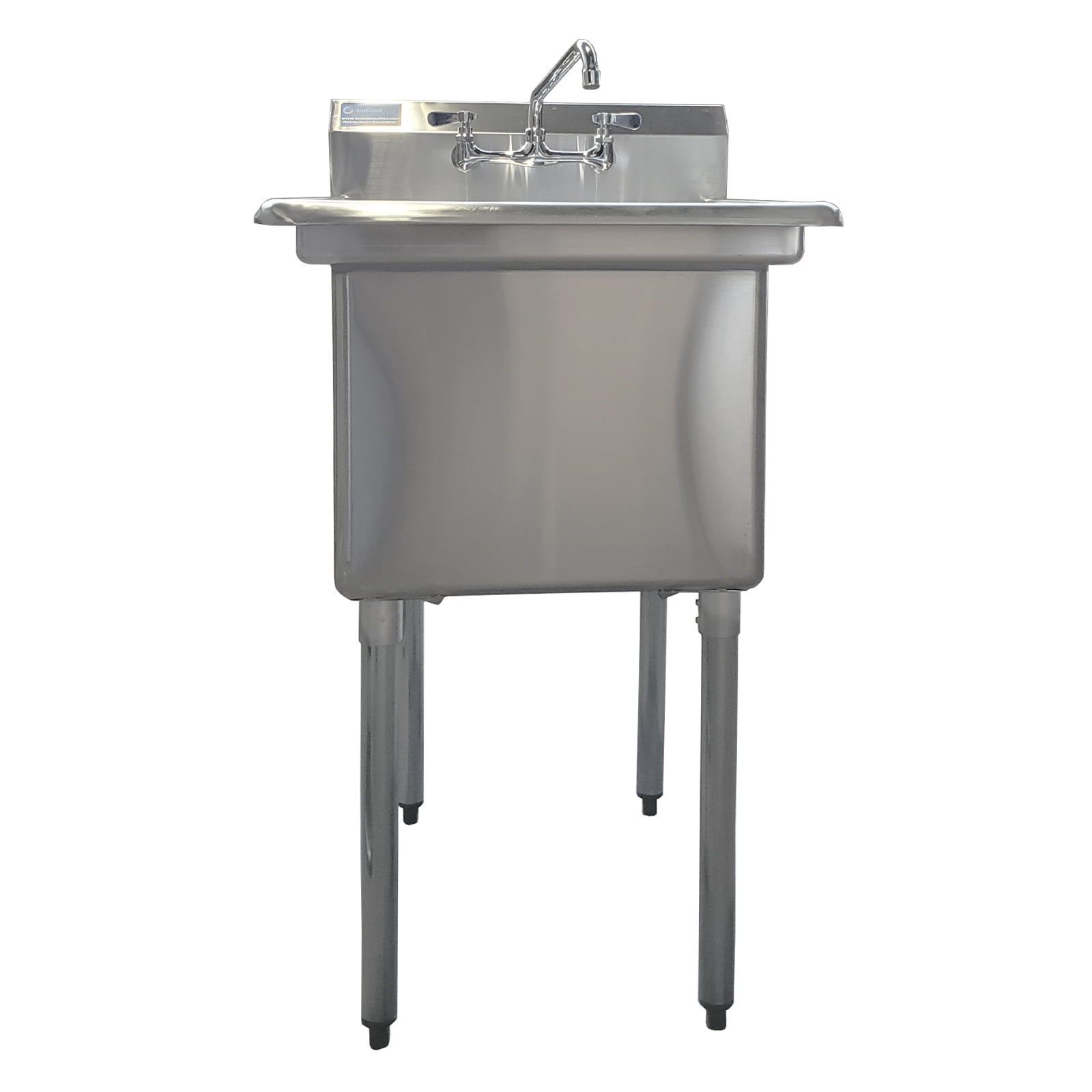 24″ x 18″ Stainless Steel Prep & Utility Sink With Faucet | 304 Stainless Steel | NSF | Overall Size: 29 3/4″ x 23 5/8″ | Restaurant, Kitchen, Laundry, Garage