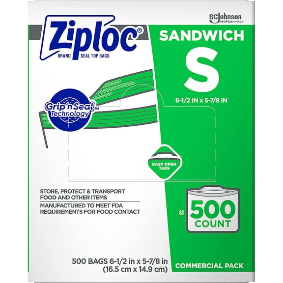 Sandwich Bags, Easy Open Tabs, 500 Count