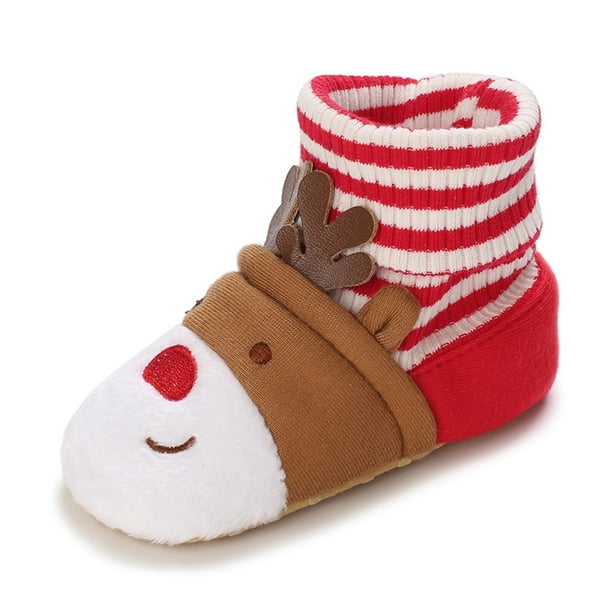 Sunloudy Infant Baby Christmas Socks Stripe Print Deer Pattern