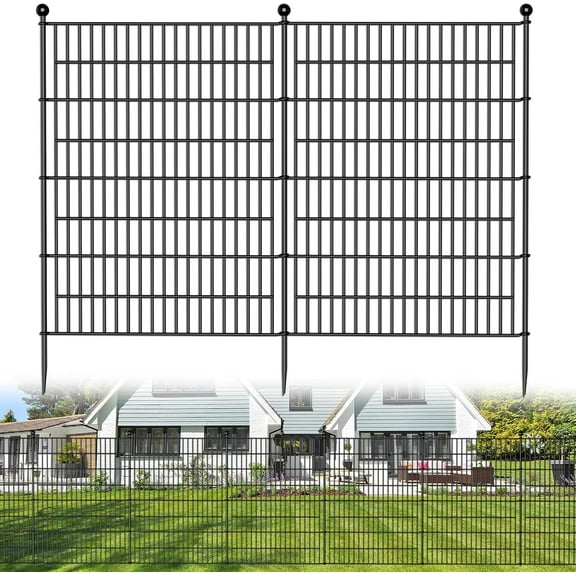 Animal Barrier Fencing Rustproof Metal Wire Panel Border for Dog, Rabbits, and Patio Temporary Ground Stakes