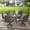 Black-Taupe, variant on Vicllax 5-Pcs Round Outdoor Patio Dining Set Table and Chair Modern Style Metal, with Umbrella Hole