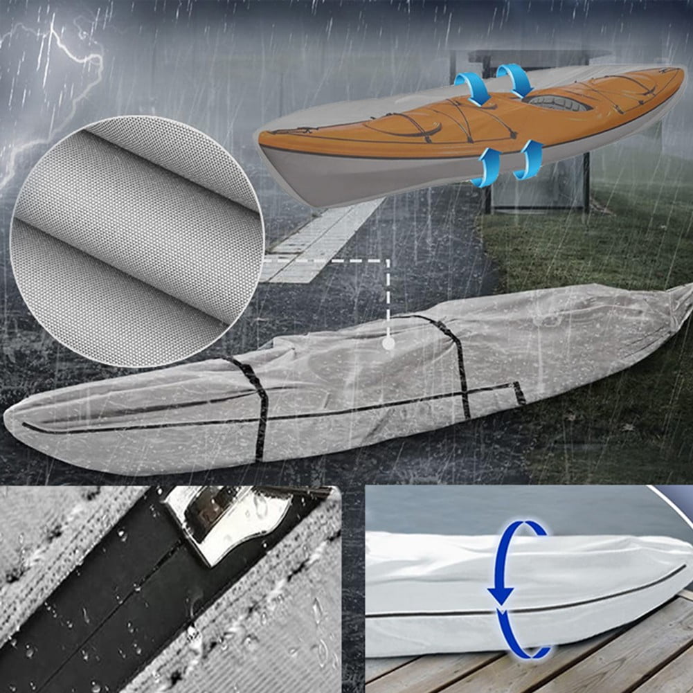 Fankenuo Canoeing Waterproof Cover 10ft 13ft 16ft 18ft 420D Oxford Cloth Dustproof Protection Cover For Kayak Fishing Boat Accessories 10FT