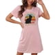 thumbnail image 4 of Camisón corto de talla grande para mujer, camisón de manga corta con estampado de pecho a la moda, camisón para mujer, 4 of 7