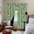 thumbnail image 3 of Floral Drapes,Vintage French Country Botanical Hummingbird ictorian Patterned Sage Green Lemon Drapes for Bedroom Dining Living Room 52x84 Inch, 3 of 6