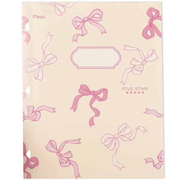 Five Star Bows 2-Pocket Stay-Put Plastic Folder, Tied Up