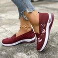 thumbnail image 4 of YOUYEDIAN Orthopedic Shoes for Women Arch Support Sneakers Breathable Non Slip Slip on Walking Shoes Knitted Mesh Stretch Comfort 2026 Foam Shoes (Deep Red), 4 of 8