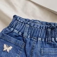 thumbnail image 4 of Amidoa Girls Denim Shorts Low Rise Elastic Waist Casual Baggy Jean Shorts Summer Print Cute Shorts,Blue,3-4Years, 4 of 5
