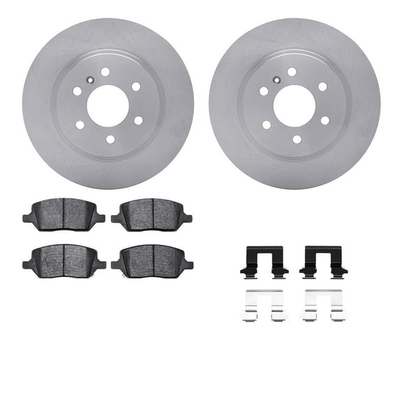 Dynamic Friction Company Rear Brake Rotors with 5000 Advanced Brake Pads includes Hardware 6512-52103