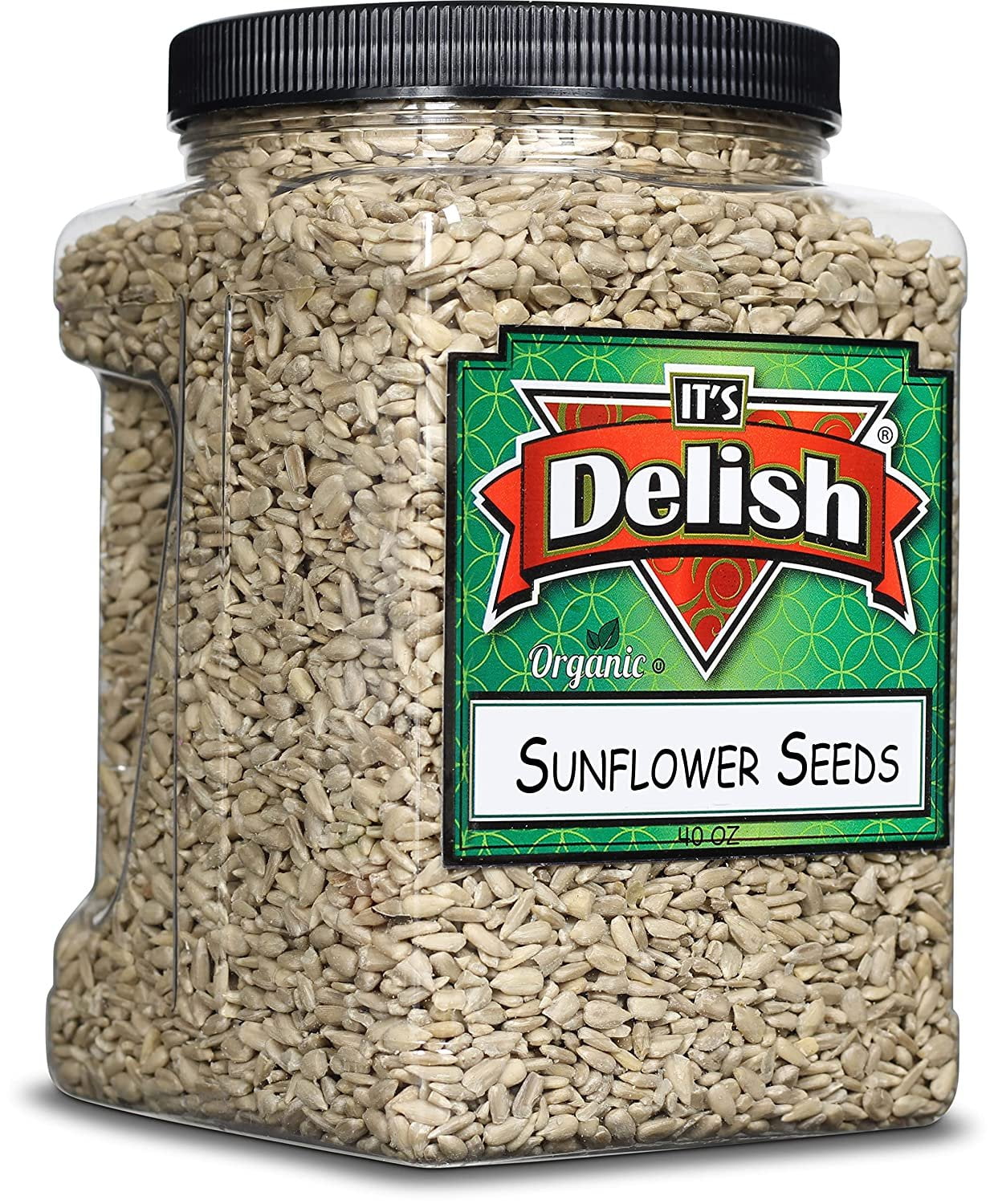 Organic Sunflower Seeds by Its Delish, 40 Oz Jumbo Reusable Container