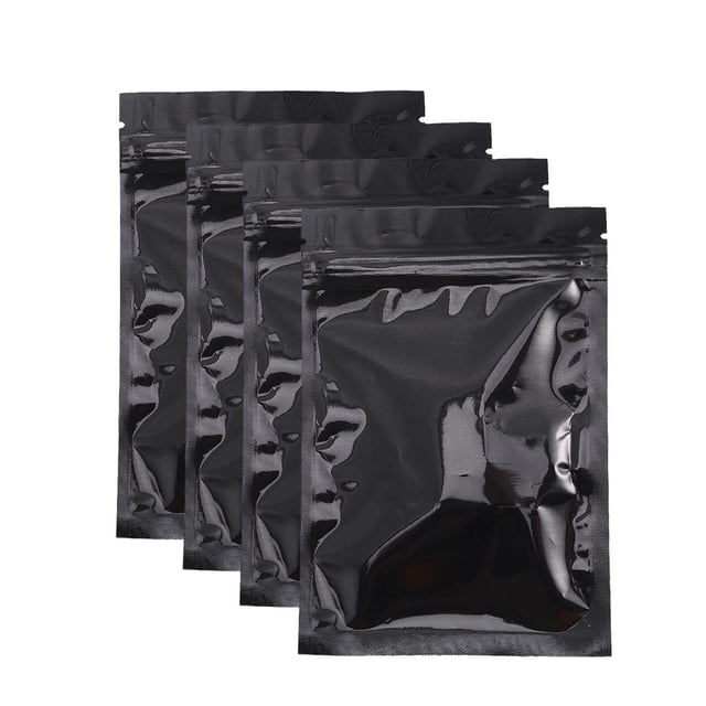 100 Pcs Sac en Aluminium Refermable Sac Plat à Fermeture Éclair Sac de Fête Sac de Rangement Alimentaire (10 x 15cm)