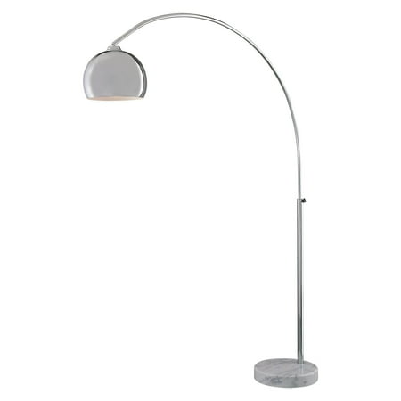 Gold Arc Lamp George Kovacs by Minka P053-077 1-Light Arc Lamp with White Marble Base - Chrome - 64.5W in. ()