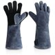thumbnail image 1 of Guantes de cuero para soldador, guante de barbacoa de 40 cm para parrilla, barbacoa, cocina, horno, chimenea, jardinería, 1 of 5
