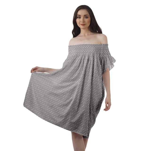 Moomaya Robes de Soirée pour Femmes Grande Taille à Manches Volantées Vêtements Décontractés