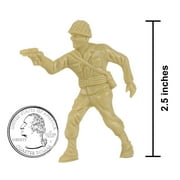 BMC Classic Tan Plastic Army Men - 40pc WW2 Soldier Figures - Made in USA