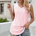 thumbnail image 4 of Tuphregyow Women's Floral Print Eyelet Tank Tops Tunic Solid Comfortable Loose Sleeveless Casual Comfortable Blouse, 4 of 4