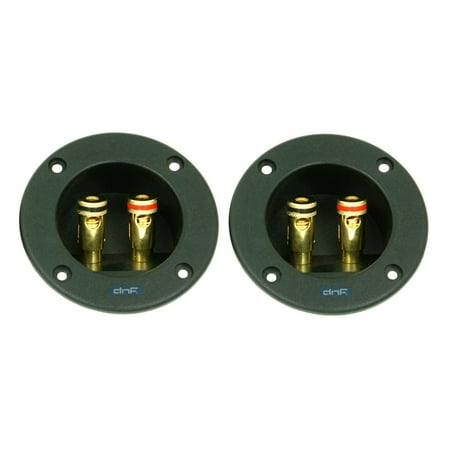 DNF (2 Pack ) Black Round Ring Spring Cup Connector Speaker Box Terminal/ Subwoofer