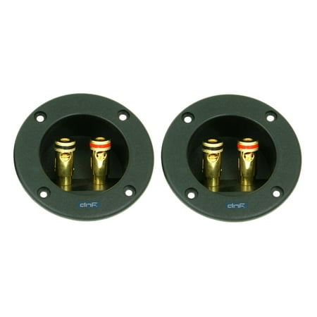 Speaker Terminal Wall DNF (2 Pack ) Black Round Ring Spring Cup Connector Speaker Box Terminal/ Subwoofer Enclosure ()