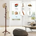 thumbnail image 5 of Giantex Wooden Coat Rack Standing, Coat Tree w/2 Adjustable Height, Hanger Stand w/8 Hooks for Clothes, Hats, Bags, Umbrellas, in Home, Office, Walnut, 5 of 8