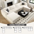 thumbnail image 3 of 157.5" U Shaped Modern Sofa Modular Sectional Cloud Couch with 2 Ottoman,Deep Seat Upholstered Couches with Corduroy Fabric for Living Room Furniture,Bedroom and Apartment,No Assembly Required,White, 3 of 9