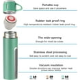thumbnail image 5 of InnotechSc Stainless Steel Thermo 500ml/16.9oz Vacuum Insulated Bottle with Cup for Coffee Hot drink and Cold drink water flask- Green Set, 5 of 10
