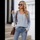thumbnail image 4 of Camisetas de Rayas de Larga para Mujer, Camisetas Informales con Cuello en V y Botones para Otoño, Blusas Modernas. Azul Rosa XXL, 4 of 9