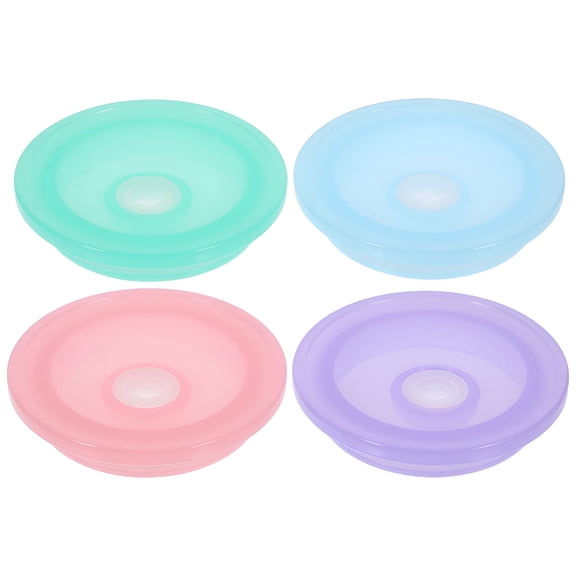 ACDANC 4pcs Mason Jar Straw Lid with Pattern for Mason Glass Water Cup Straw Hole Replacement Canning Lid Supply