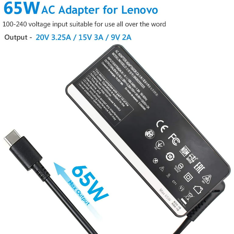 Lenovo 65W 20V 3.25A Laptop/PC Portable Chargeur Pour Lenovo