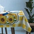 thumbnail image 2 of Rectangle Tablecloth Waterproof for Kitchen, Rural Farm Rooster Sunflowers Yellow Buffalo Plaid Polyester Wrinkle Textured Tablecloths, Indoor/Outdoor Decor Desktop Protectors Tablecloths, 60"x120", 2 of 6