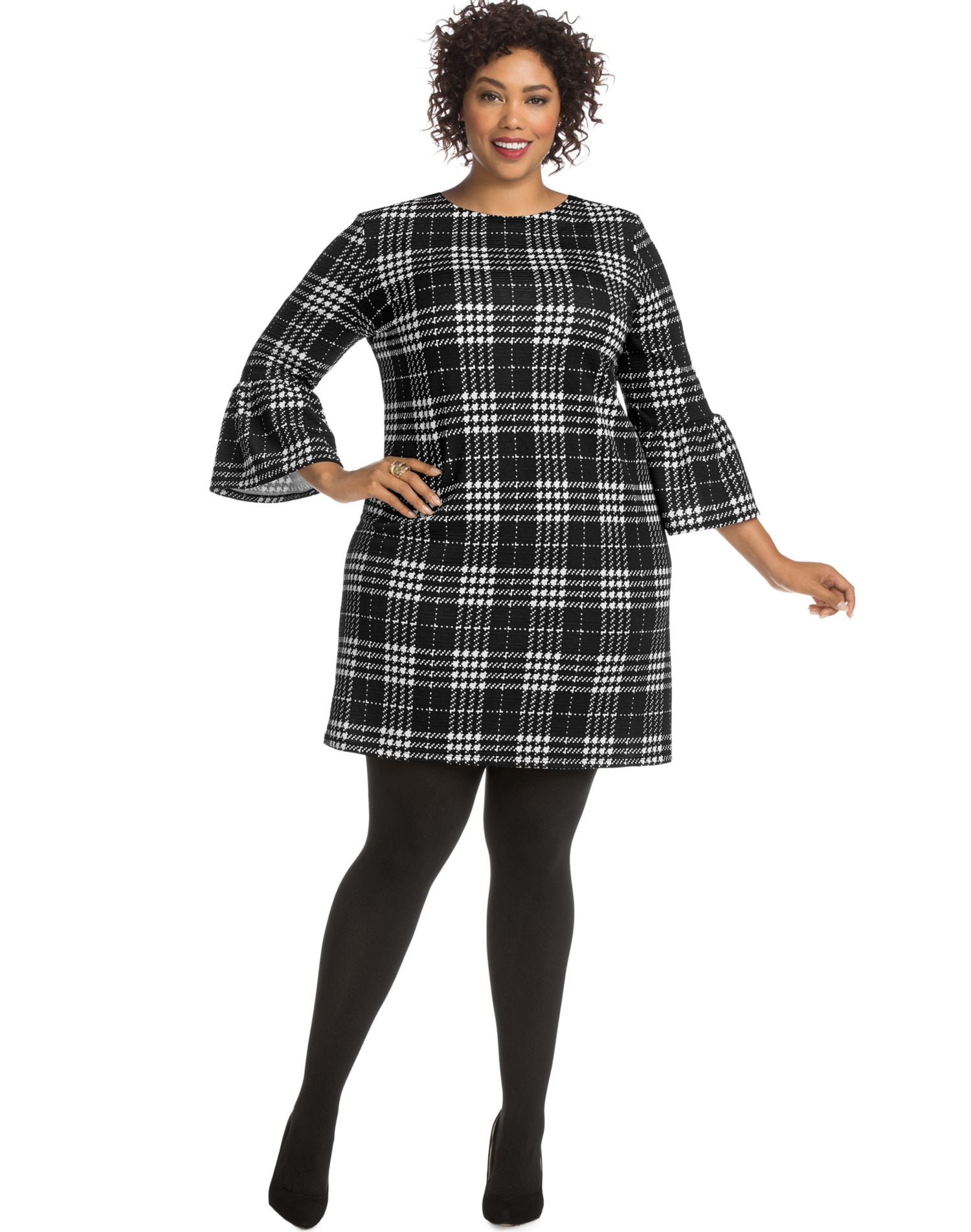 black and white plaid dress womens