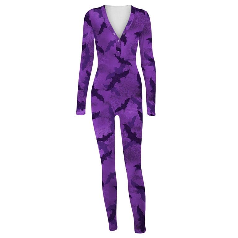 ComfyCamper Purple Outfit for Women – High Waist Jumpsuit Pants and top –  Adult Womens Halloween Cosplay