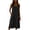 *Black, variant on ClodeEU Women's Linen Blend Crinkle Sleeveless Crewneck Dress with Button and Pockets ,Solid Color Casual Midi Dress Light Blue,Womens Plus XXL