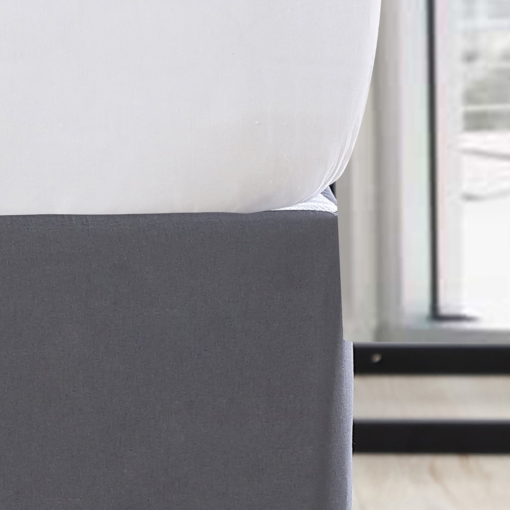 Mainstays Solid Grey Pleated Soft Brushed Microfiber Bedskirt, King