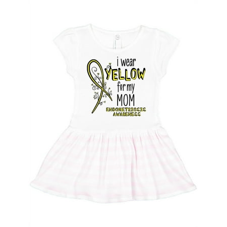 

Inktastic I Wear Yellow for my Mom- Endometriosis awareness Gift Toddler Girl Dress