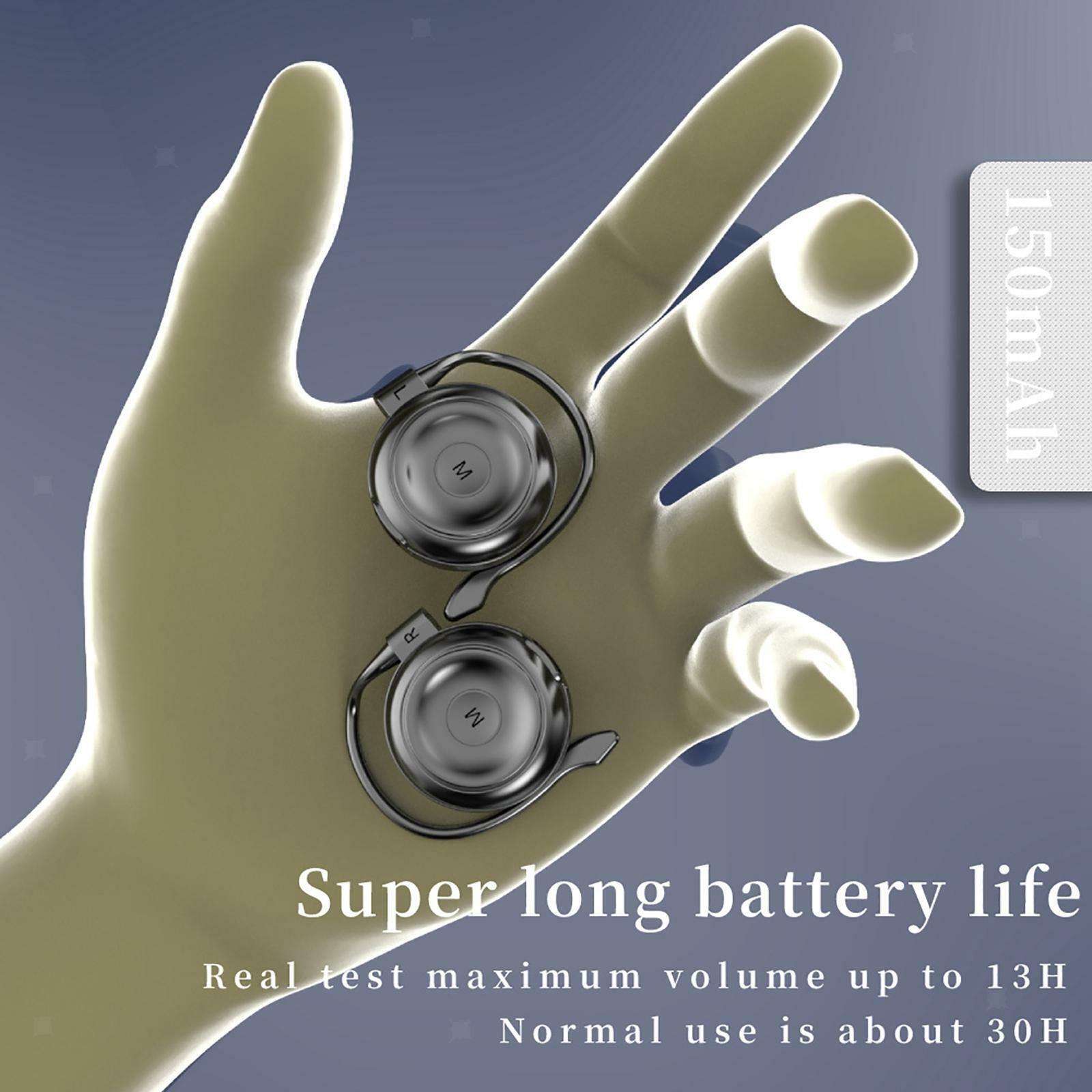 Bluetooth 5.2 Earbuds Ear Clip Rubber Headphones True Wireless