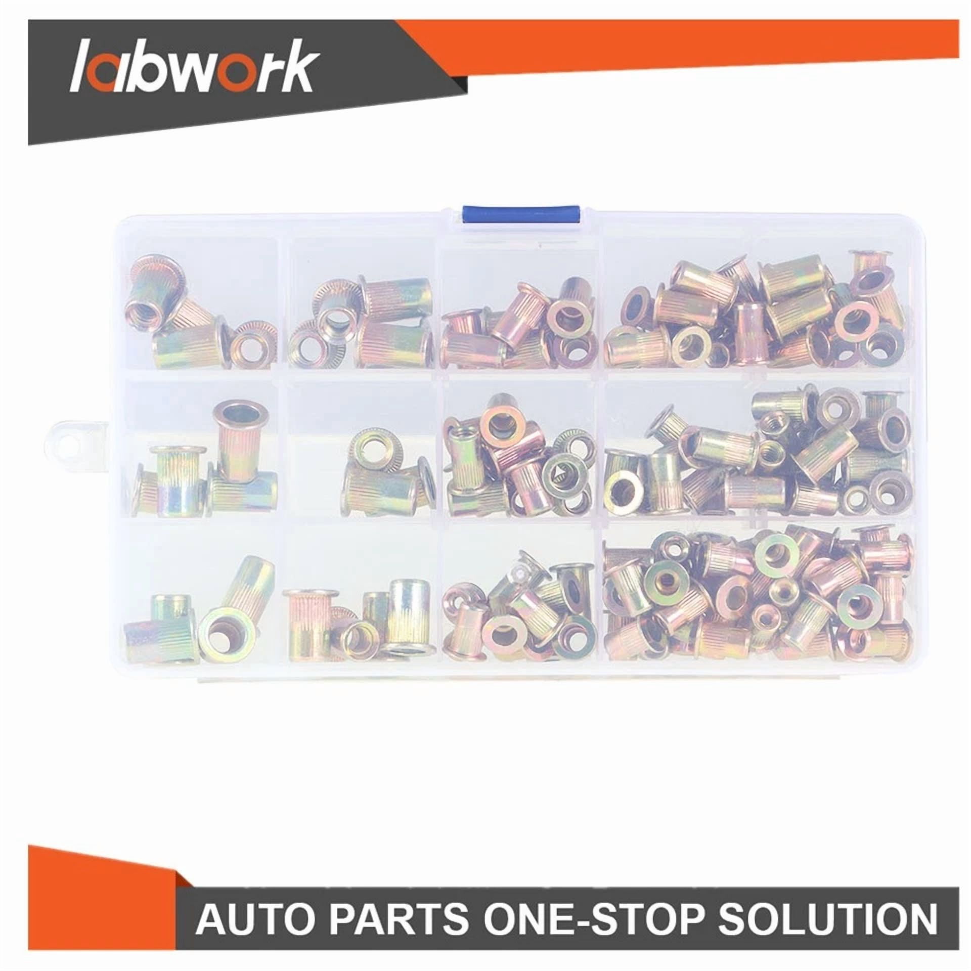 CIRCLE- Labwork Rivet Nut Kit 150Pcs 1/4-20 10-32 10-24 8-32 6-32 Sae Rivnut Assort Set