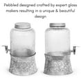 thumbnail image 6 of Exlonjet 2.5 Gallon Pebbled Glass Beverage Dispenser with Galvanized Stand - Lid - Spigot - Decorative Round Jar for Drinks - Lemonade Sangria Tea Water Drink Jar Jug - Home Parties, 6 of 9