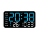 thumbnail image 1 of Reloj De Pared Digital Con Alarmas Y Calendario, termómetro Malubero Negro Azul, 1 of 5