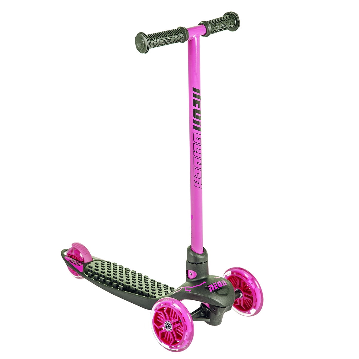 neon vybe kick scooter glider pink led for kids
