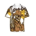 thumbnail image 2 of Uemuo Skull Cowboy Printed Regular Fit Short Sleeve Casual Hawaiian Shirt for Men,Aloha shirt,Tropical shirt,Floral print shirt,Vacation Beach shirt-3X-Large, 2 of 9