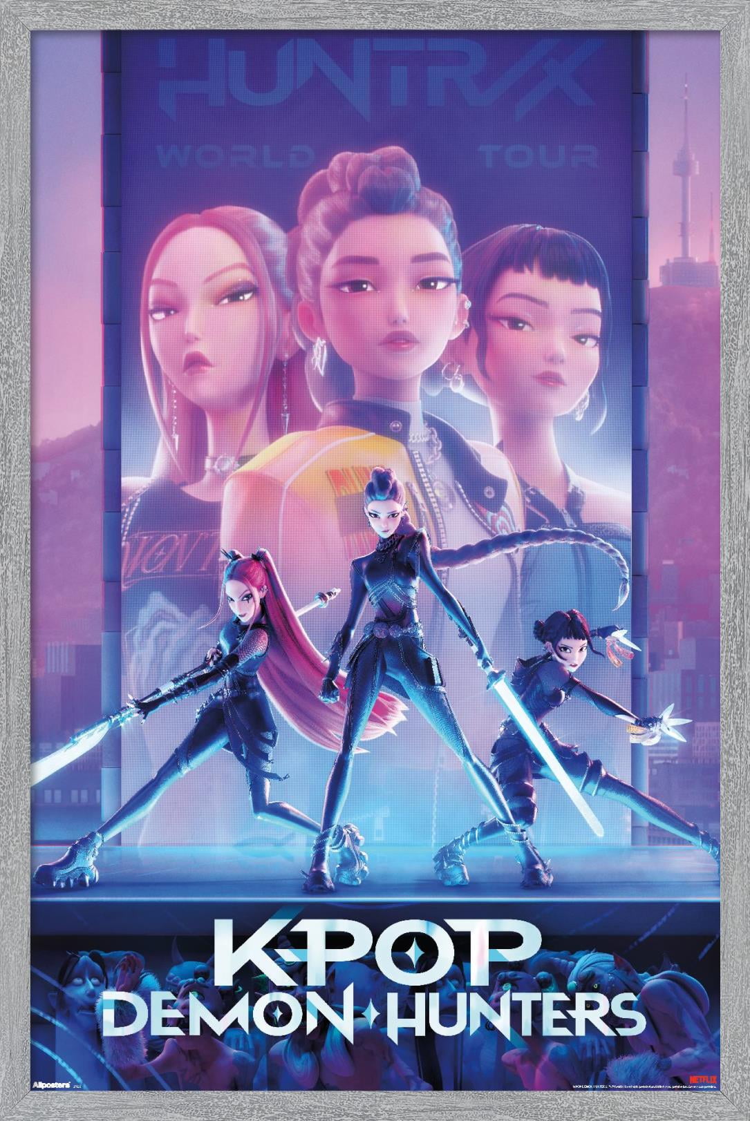 Netflix KPop Demon Hunters (2025) - One Sheet Wall Poster, 14.725" x 22.375" Framed