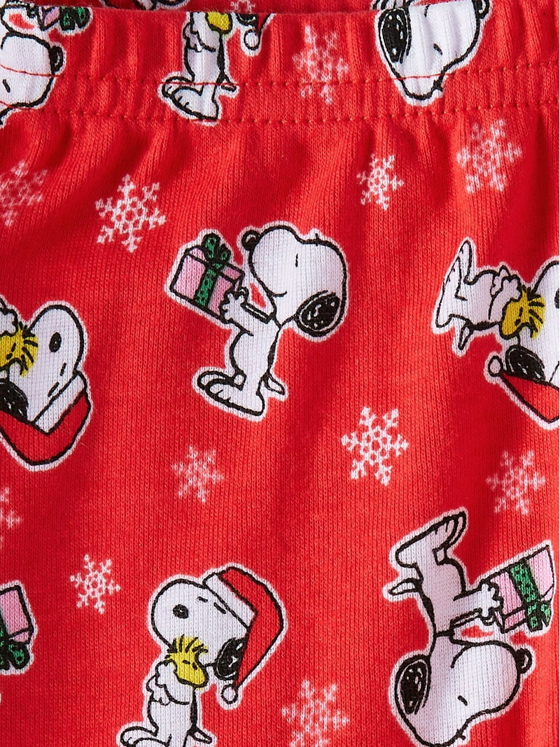 Infant Girls Peanuts Pink Snoopy & Woodstock Christmas Sleep Set