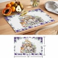 thumbnail image 6 of Cute Animal Rose Placemats Set of 2, Cartoon Bear Elephant Giraffe Deer Purple Flower Non-Slip Place Mats Washable Table Mats for Kitchen Dining Table Decorations Indoor/Outdoor, 6 of 9