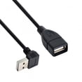 thumbnail image 2 of FVH 90 Degree Down Angled type USB 2.0 A Male to USB A Female Cable 20cm, 2 of 7