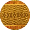 thumbnail image 1 of Ahgly Company Indoor Round Oriental Yellow Traditional Area Rugs, 4' Round, 1 of 4