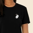 thumbnail image 5 of Dalix Heartly Ghost Embroidered Cropped Flowy Soft Cotton Short Sleeve T Shirt Womens in Black M Medium, 5 of 5